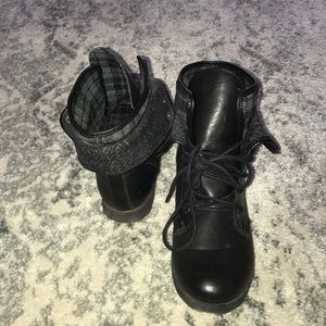 Black combat boots